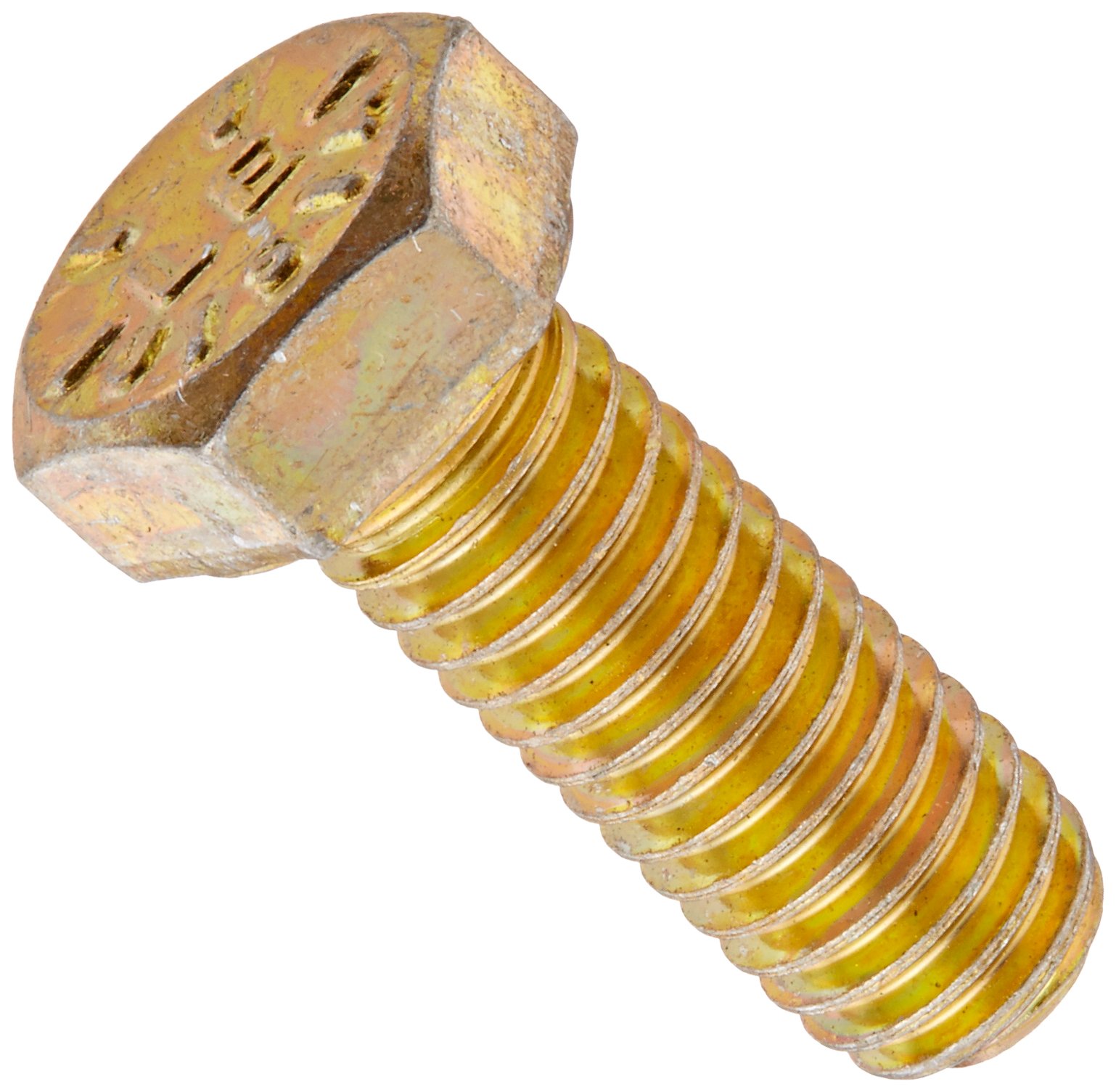 1/4-20X3/4 HEX BOLTS gradeb8 yellow  ZINC FINISH 10 bolts